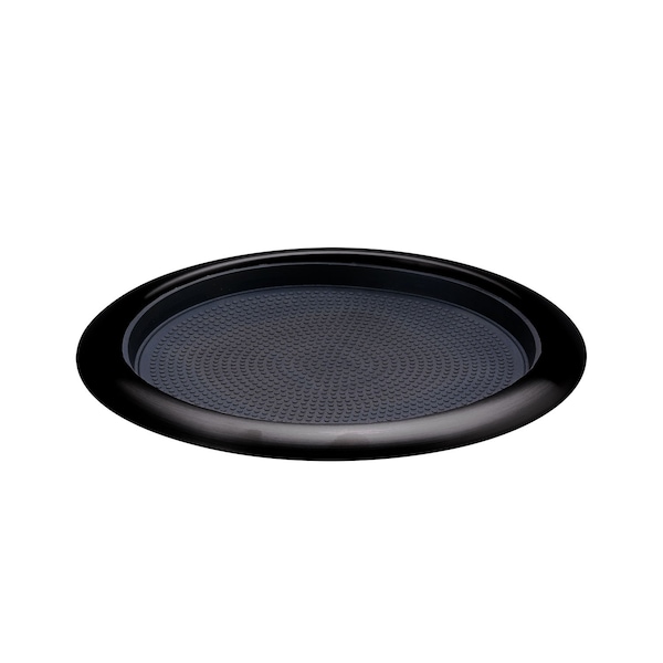 Tray with Removable Insert, 9" Round, Stainless Steel, Black Onyx